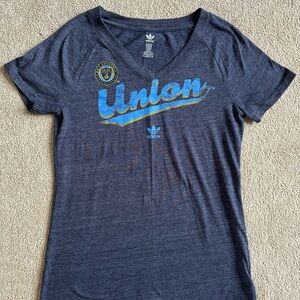 NWOT Adidas Women's Blue Philadelphia Union Graphic Tee